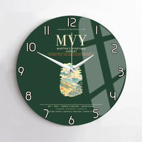 Thumbnail for Martha's Vineyard Airport MVY Wall-Clock No-Frame - Dark Green