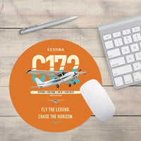 Thumbnail for Cessna 172 Skyhawk design on orange round mouse pad
