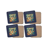 Thumbnail for The Tropical Stopover - Designed Coasters design on navy blue 4-pieces-set