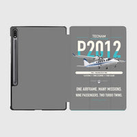 Thumbnail for Tecnam P2012 Traveller design on gray samsung tablet tablet case