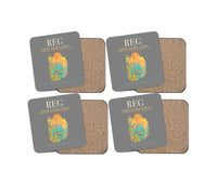 Thumbnail for Reggio Calabria Airport (REG) design on gray 4 pieces set coaster