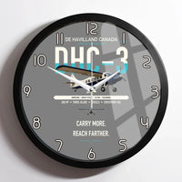 Thumbnail for DHC-3 Otter design on gray framed wall clock