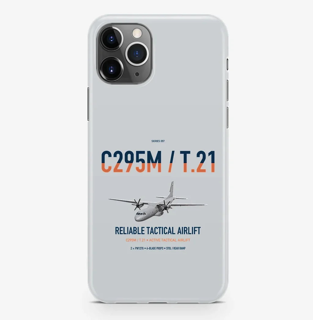 Airbus C295M T.21 design on light gray magsafe iphone case, for iPhone Pro Max