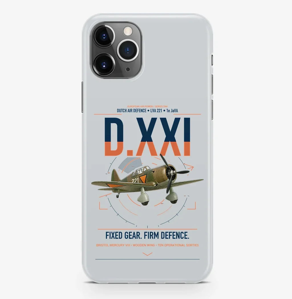 Fokker D.XXI — Dutch LVA aircraft 221 design on light gray magsafe iphone case, for iPhone Pro Max