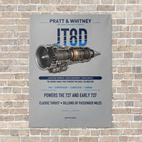 Thumbnail for JT8D vertical canvas print - no frame - light gray background