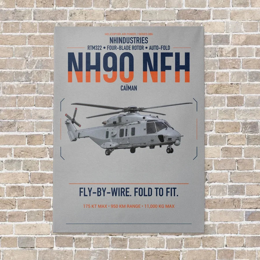 NHIndustries NH90 NFH Caïman vertical canvas print - no frame - light gray background
