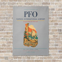 Thumbnail for Paphos International Airport PFO vertical canvas print - no frame - light gray background
