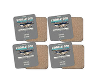 Thumbnail for Daher Kodiak 900 design on gray 4 pieces set coaster
