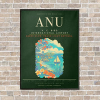 Thumbnail for V. C. Bird International Airport ANU - Canvas Framed - Dark Green
