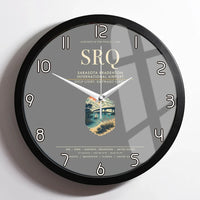 Thumbnail for Sarasota Bradenton International Airport (SRQ) design on gray framed wall clock