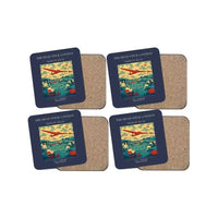 Thumbnail for The Dead Stick Contest - Designed Coasters design on navy blue 4-pieces-set