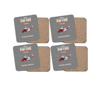 Thumbnail for Leonardo AW189 design on gray 4 pieces set coaster