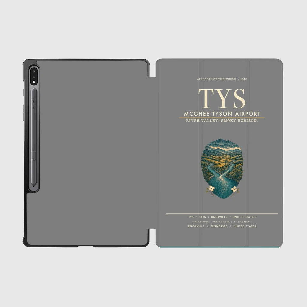 McGhee Tyson Airport Knoxville (TYS) design on gray samsung tablet tablet case