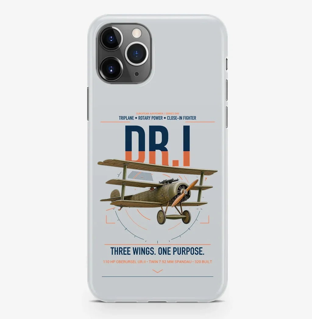 Fokker Dr.I design on light gray magsafe iphone case, for iPhone Pro Max