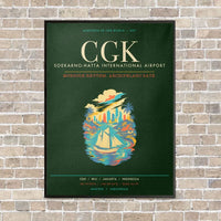 Thumbnail for Jakarta Soekarno-Hatta International Airport CGK - Canvas Framed - Dark Green
