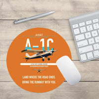 Thumbnail for Aviat Husky A-1C-180 design on orange round mouse pad