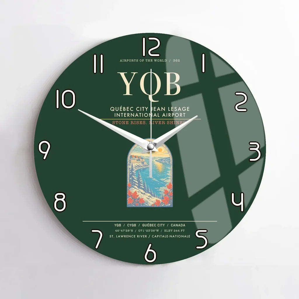 Quebec City Jean Lesage International Airport YQB Wall-Clock No-Frame - Dark Green