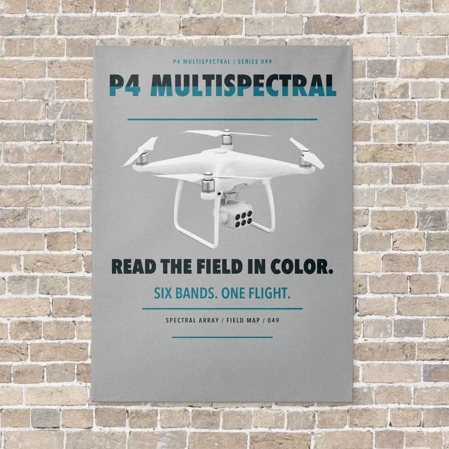 DJI P4 Multispectral vertical canvas print - no frame - light gray background