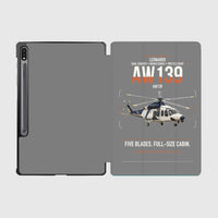 Thumbnail for Leonardo AW139 design on gray samsung tablet tablet case