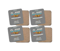Thumbnail for Canadair CL-215T design on gray 4 pieces set coaster