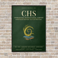 Thumbnail for Charleston International Airport CHS - Canvas Framed - Dark Green
