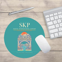 Thumbnail for Skopje International Airport SKP Mouse-Pad Round - Turquoise