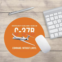 Thumbnail for C-37B Global Command Link design on orange round mouse pad