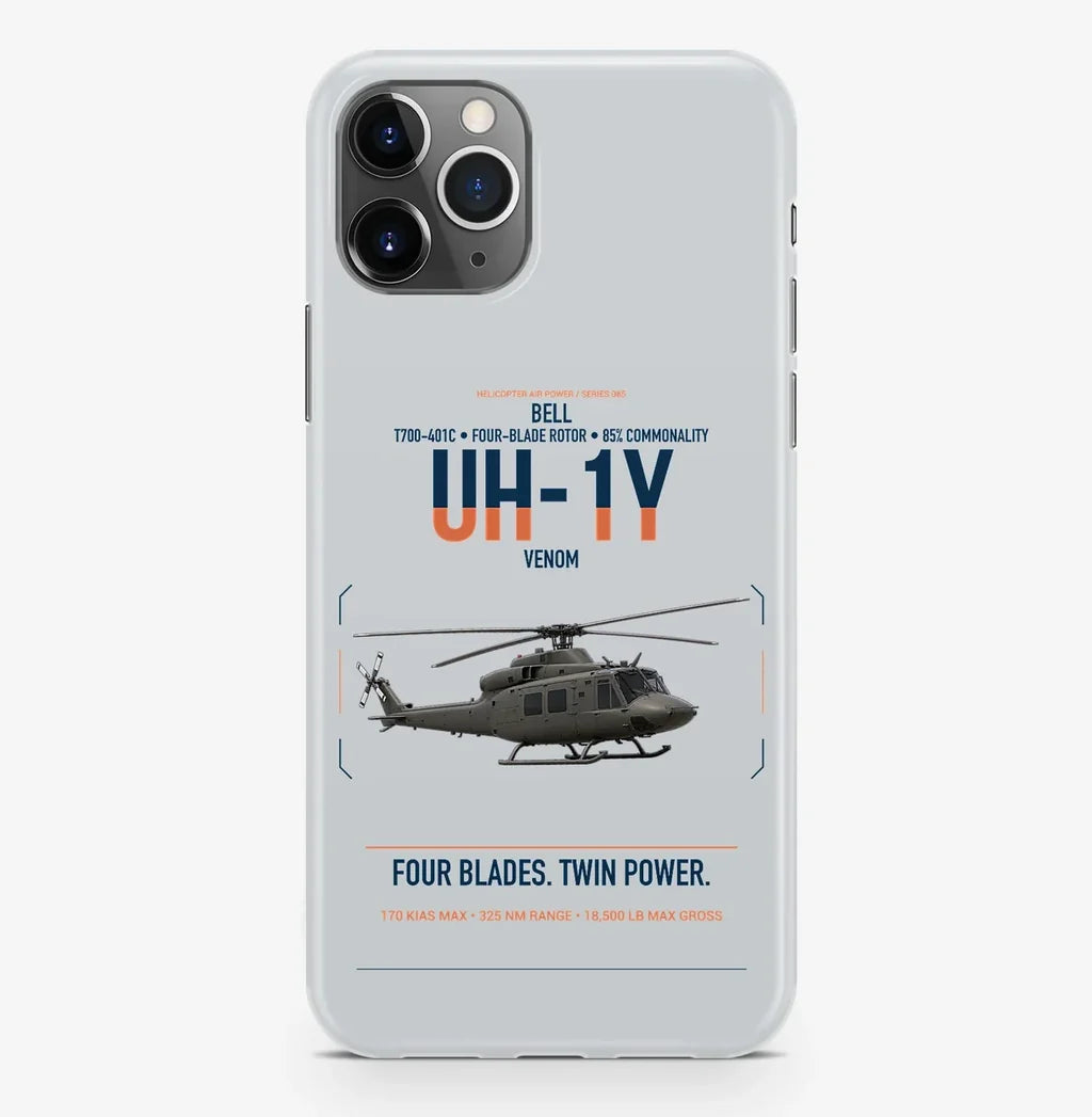 Bell UH-1Y Venom design on light gray magsafe iphone case, for iPhone Pro Max