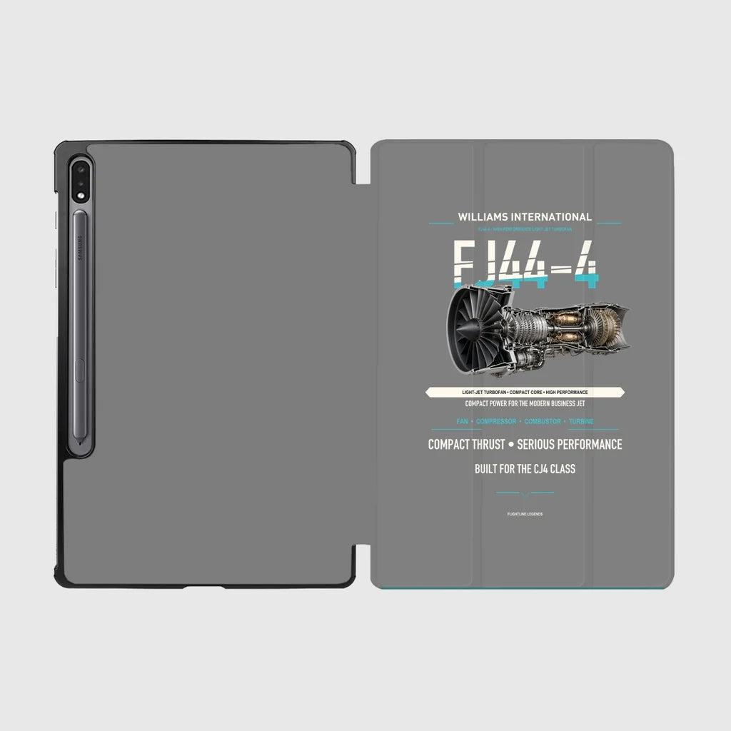 FJ44-4 design on gray samsung tablet tablet case