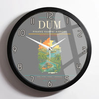 Thumbnail for Pinang Kampai Airport (DUM) design on gray framed wall clock