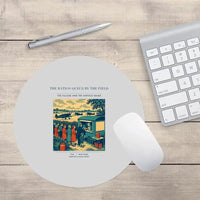 Thumbnail for VINTAGE G4522 - The Ration Queue By The Field - Designed Mouse Pads design on lightgray round