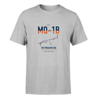 Thumbnail for MQ-1B Predator design on light gray double-side t-shirt, single-side print