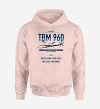 Thumbnail for Daher TBM 960 design on pink double-side hoodie, single-side print