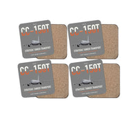 Thumbnail for Airbus CC-150T Polaris design on gray 4 pieces set coaster
