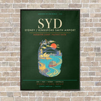Thumbnail for Sydney Kingsford Smith Airport SYD - Canvas Framed - Dark Green