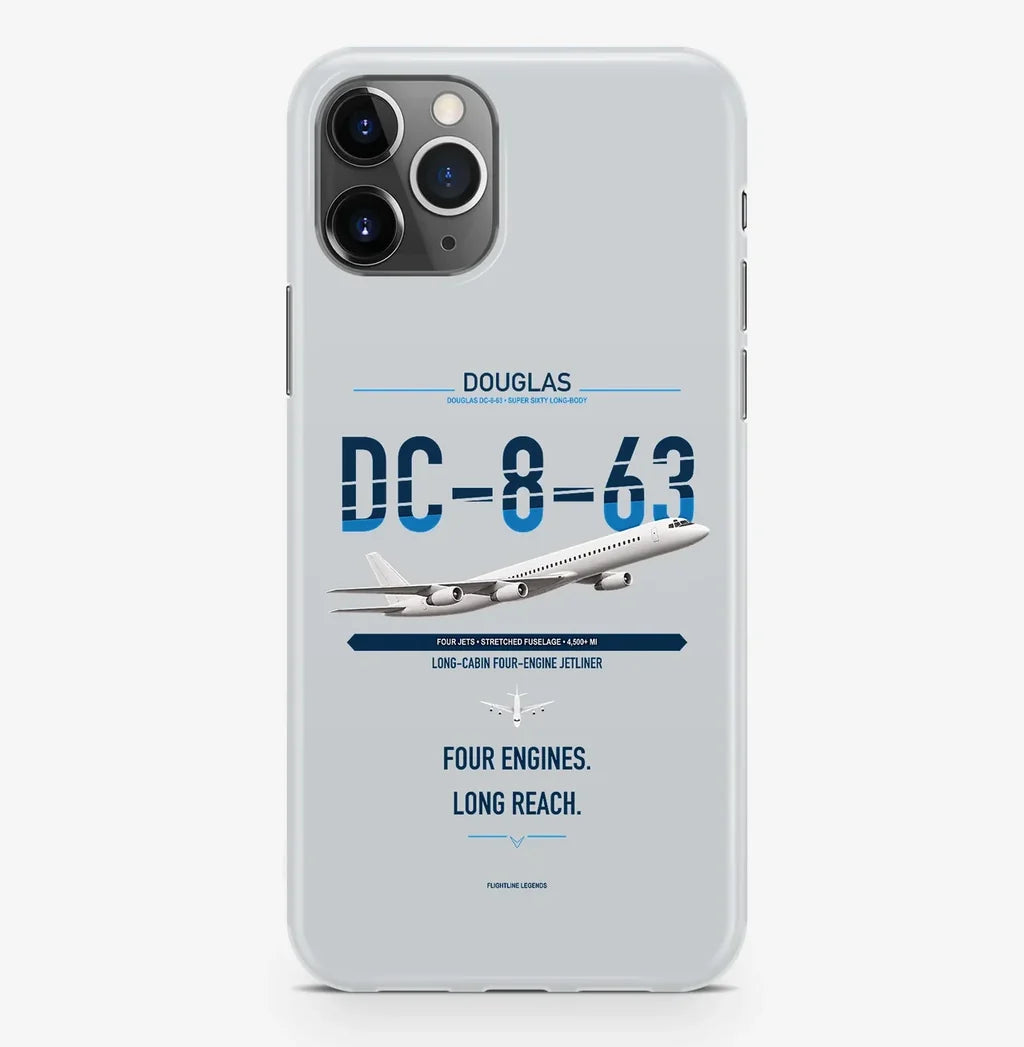 Douglas DC-8-63 design on light gray magsafe iphone case, for iPhone Pro Max