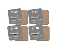 Thumbnail for E-4B Nightwatch design on gray 4 pieces set coaster