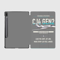 Thumbnail for Cessna Citation CJ4 Gen2 design on gray samsung tablet tablet case