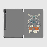 Thumbnail for Wings Run In The Family design on gray samsung tablet tablet case