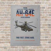 Thumbnail for Boeing AH-64E Apache Guardian vertical canvas print - no frame - light gray background