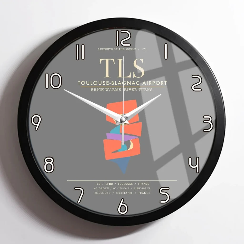Toulouse-Blagnac Airport TLS Wall-Clock Framed - Gray
