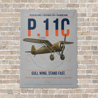 Thumbnail for PZL P.11c vertical canvas print - no frame - light gray background