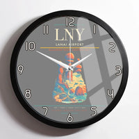 Thumbnail for Lanai Airport (LNY) design on gray framed wall clock