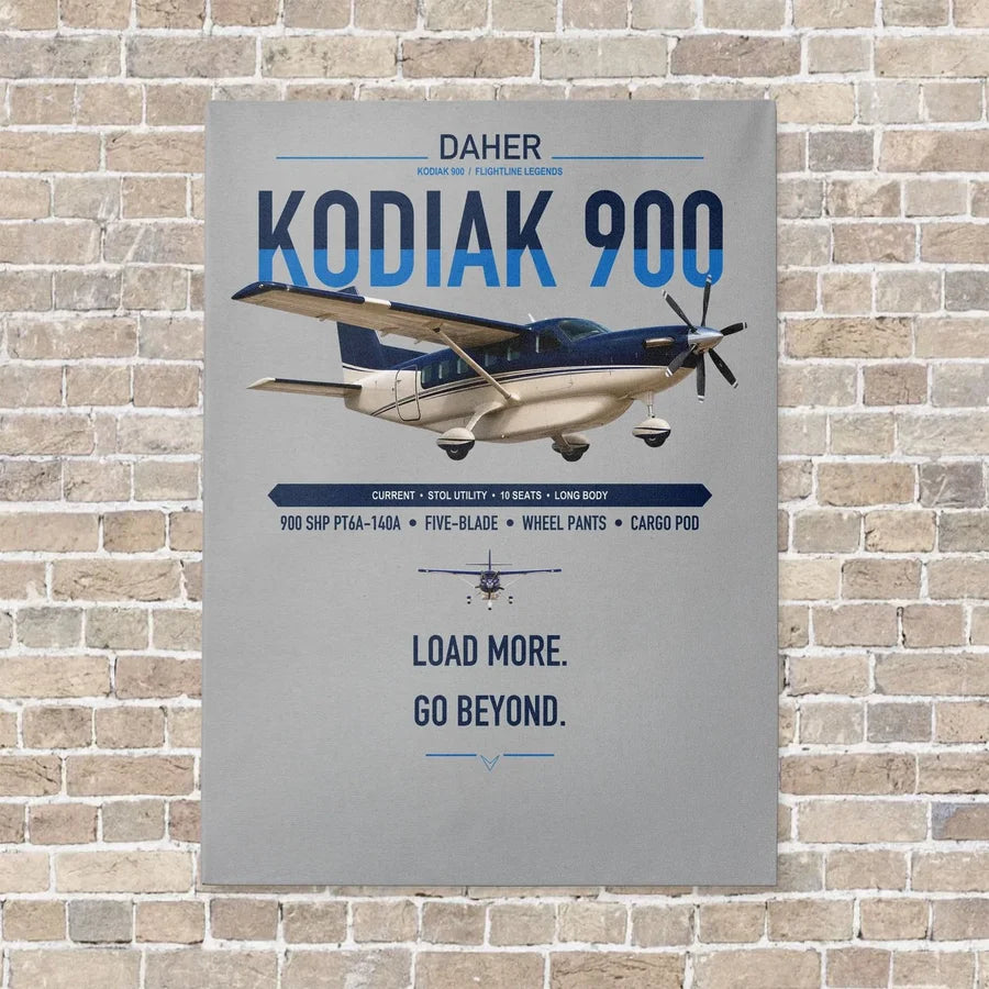 Daher Kodiak 900 vertical canvas print - no frame - light gray background