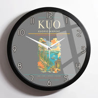 Thumbnail for Kuopio Airport (KUO) design on gray framed wall clock