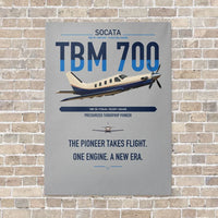 Thumbnail for Socata TBM 700 vertical canvas print - no frame - light gray background