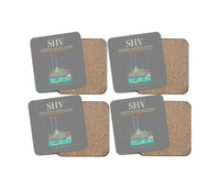 Thumbnail for Shreveport Regional Airport (SHV) design on gray 4 pieces set coaster