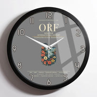 Thumbnail for Norfolk International Airport (ORF) design on gray framed wall clock