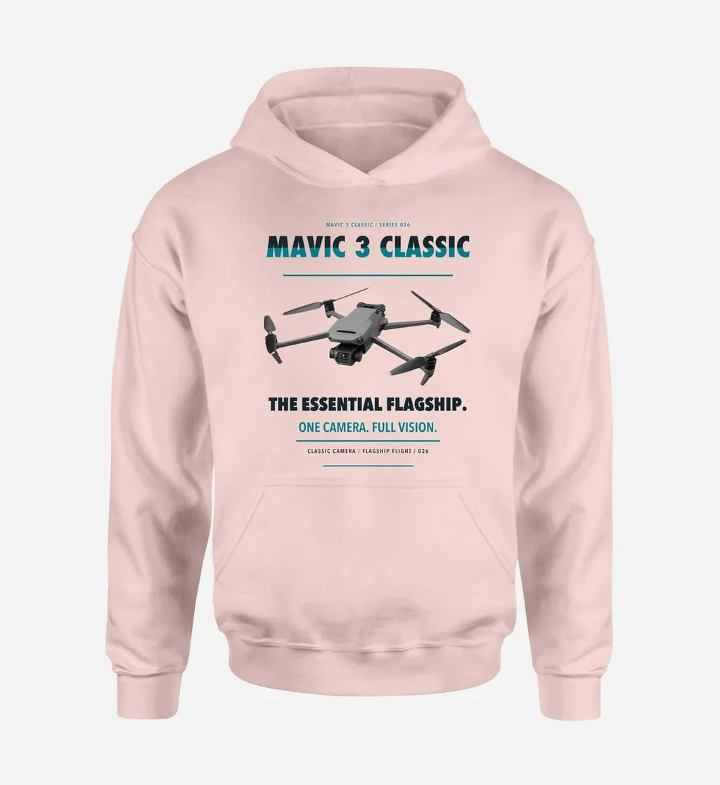 DJI Mavic 3 Classic design on pink hoodie single side
