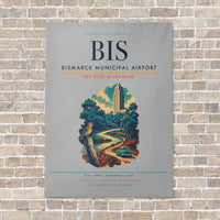 Thumbnail for Bismarck Municipal Airport BIS - Canvas No Frame - Light Gray